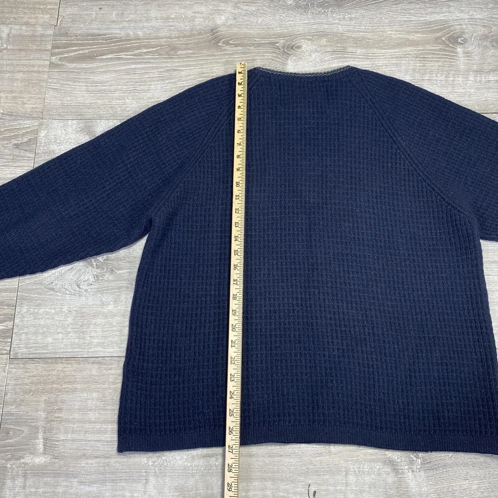 Abercrombie & Fitch Sweater Mens Large Blue Lambswool Waffle Knit Vintage